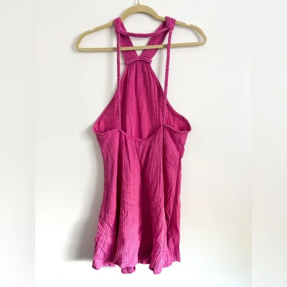 Anthropologie Gauze Braided High Neck Swim Coverup Size Small Cotton - Picture 4 of 9